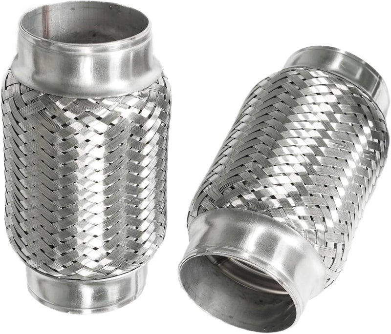 Simnliras 2.75 inch Exhaust Flex Pipe, 2.75" x 3.7"w, Stainless Steel Heavy Duty Double Braid Exhaust Flex Tube, 6" Overall Length, 2 Pack - Image 5